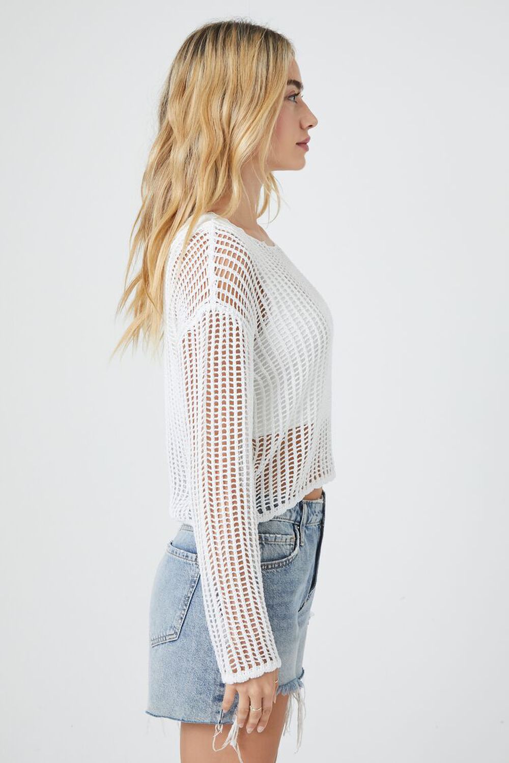 Sheer Scalloped Sweater